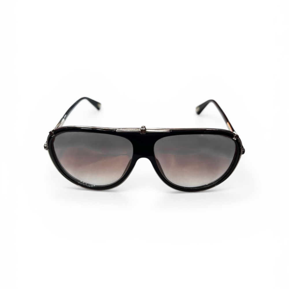 Marc Jacobs - Black Gradient Aviator Sunglasses with Silver Temples, EUC